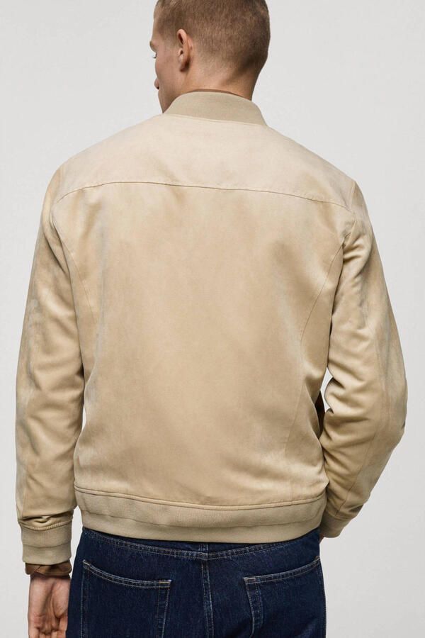 Mango Man imitatie suède bomberjack beige - Foto 3
