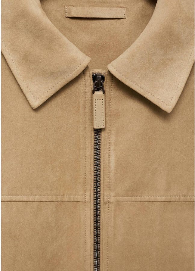 Mango Man imitatieleren jas tussenjas beige - Foto 2