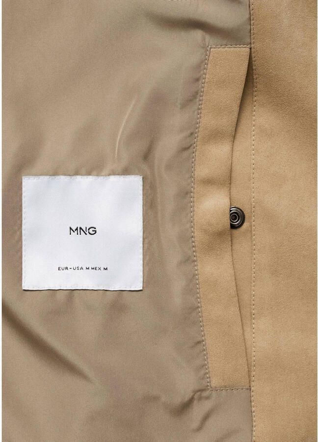 Mango Man imitatieleren jas tussenjas beige - Foto 3
