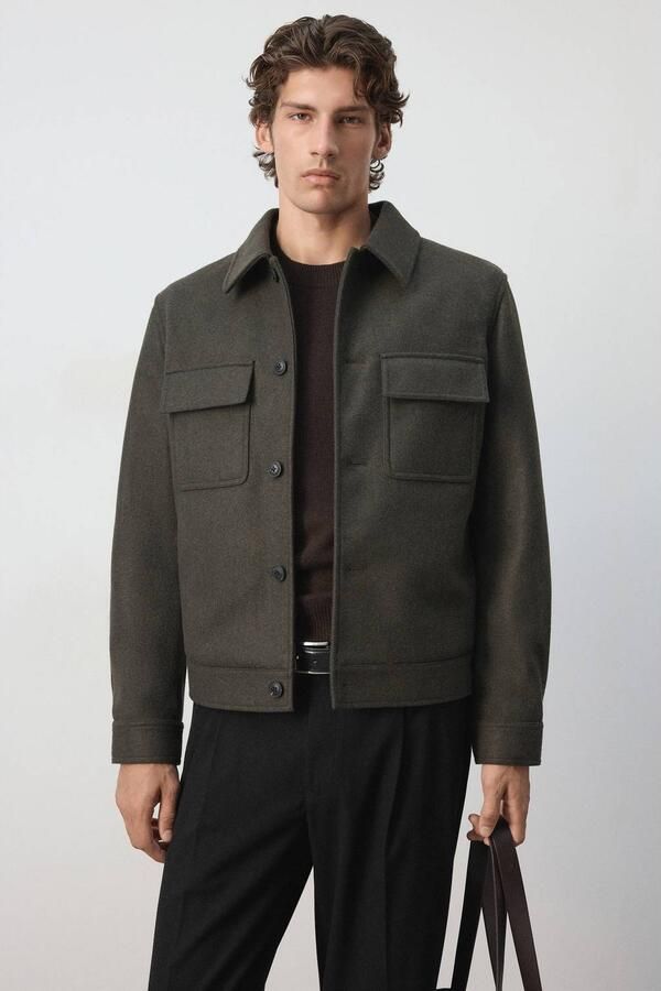 Mango Man jacket donkergroen
