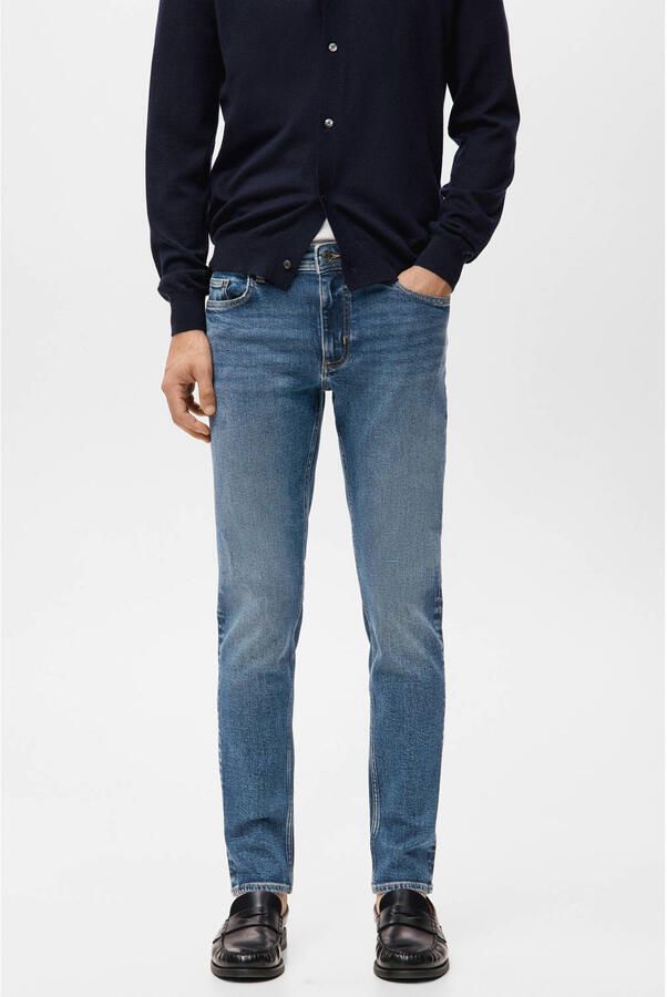 Mango Man Jan slim fit jeans changeant blauw