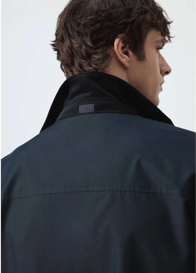 Mango Man katoenen corduroy tussenjas donkerblauw - Foto 2