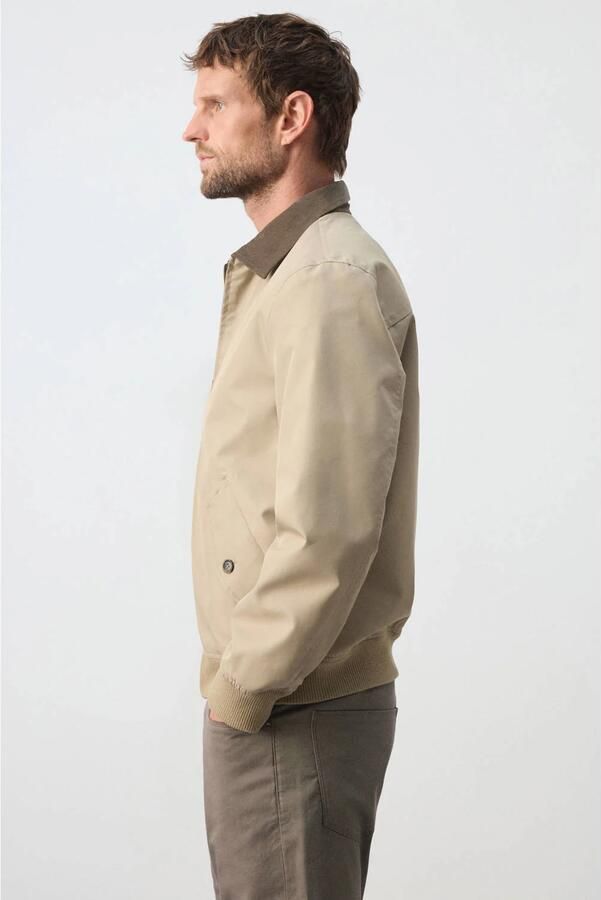 Mango Man katoenen corduroy tussenjas pastelbruin - Foto 3