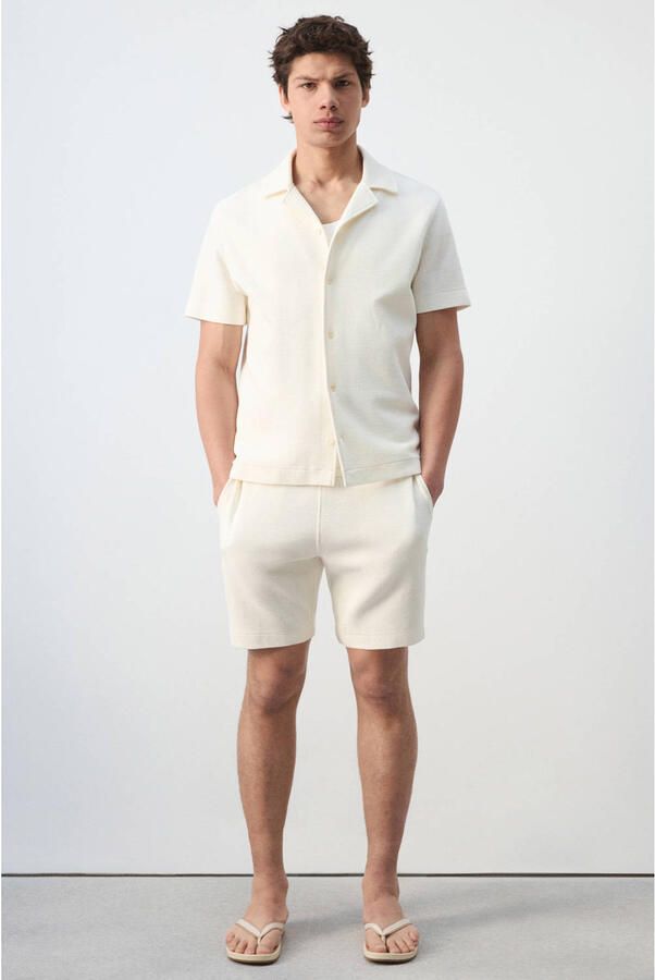 Mango Man katoenen regular fit overhemd lichtbeige - Foto 3