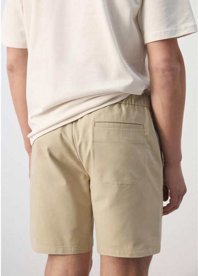 Mango Man katoenen relaxed short lichtbeige - Foto 2