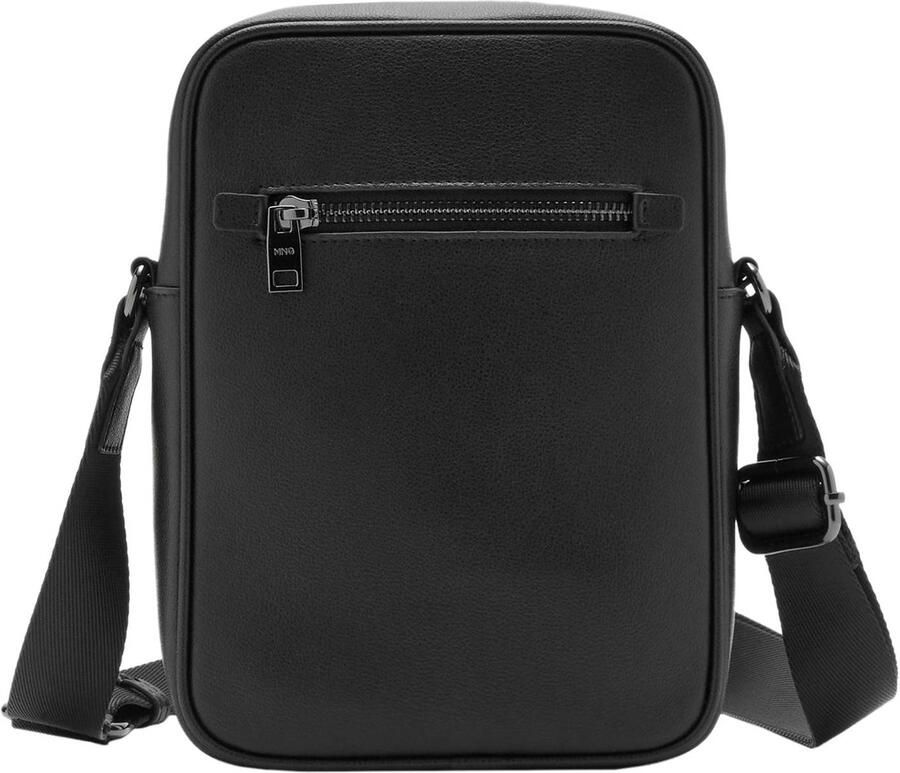 Mango Man leren crossbody tas zwart