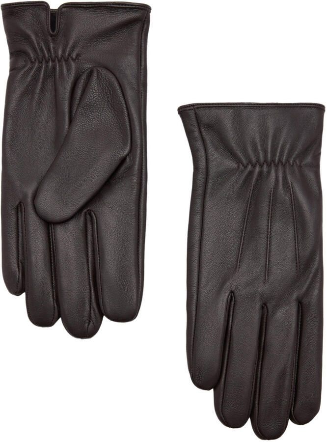Mango Man leren handschoenen donkerbruin