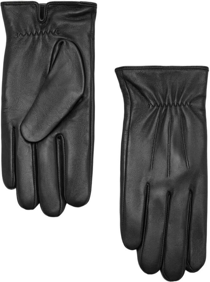 Mango Man leren handschoenen zwart