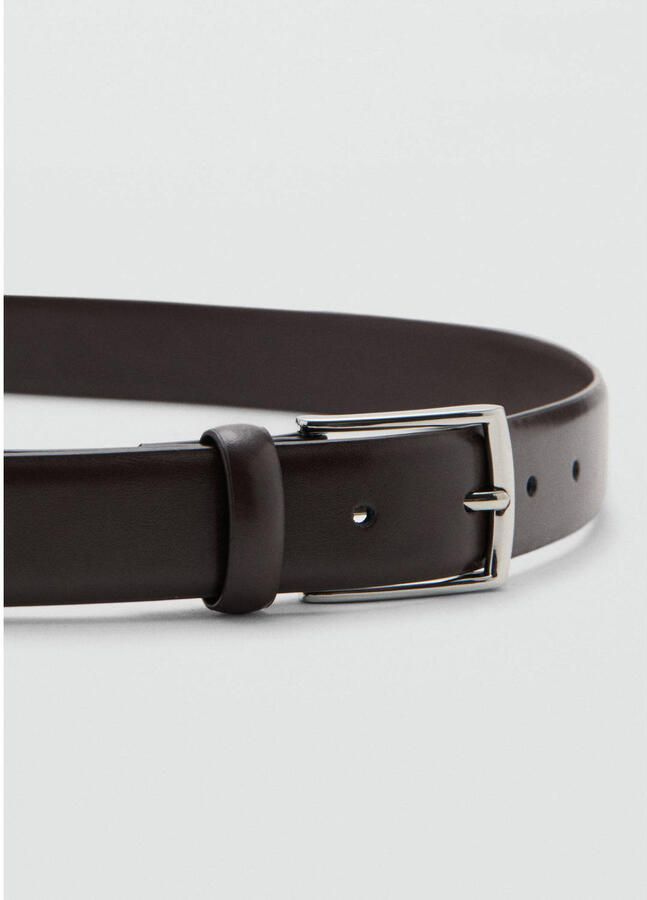 Mango Man leren riem donkerbruin - Foto 2