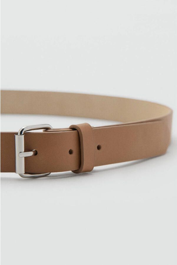 Mango Man leren riem lichtbruin - Foto 3