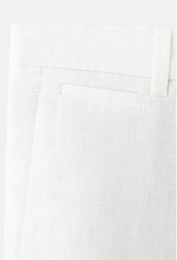 Mango Man linnen slim fit chino short naturel wit - Foto 2