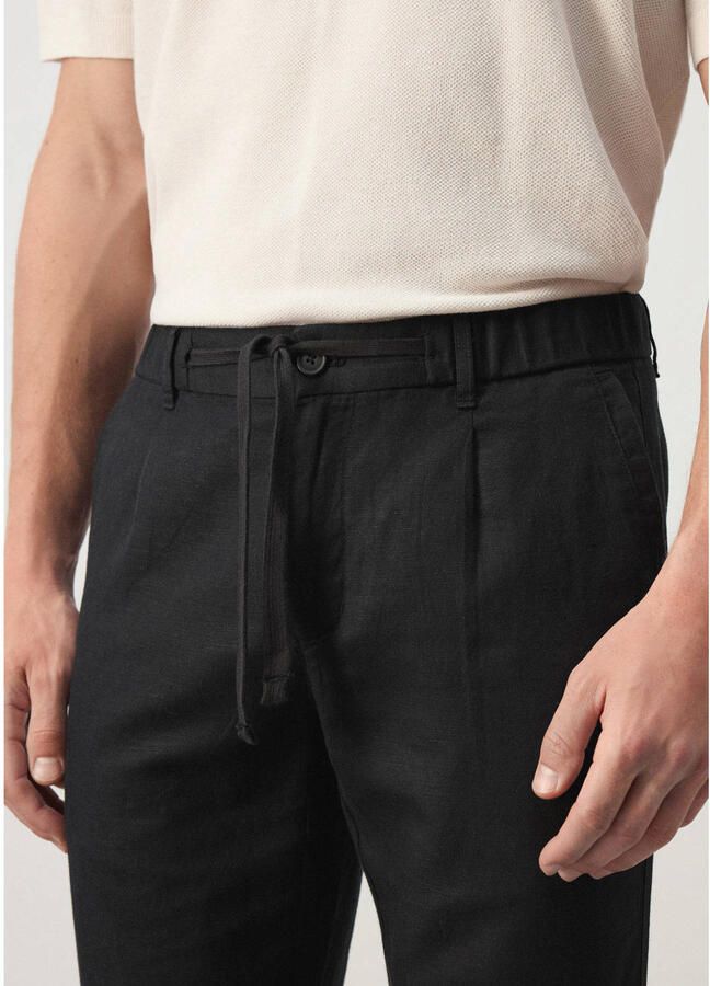 Mango Man linnen slim fit chino zwart - Foto 2