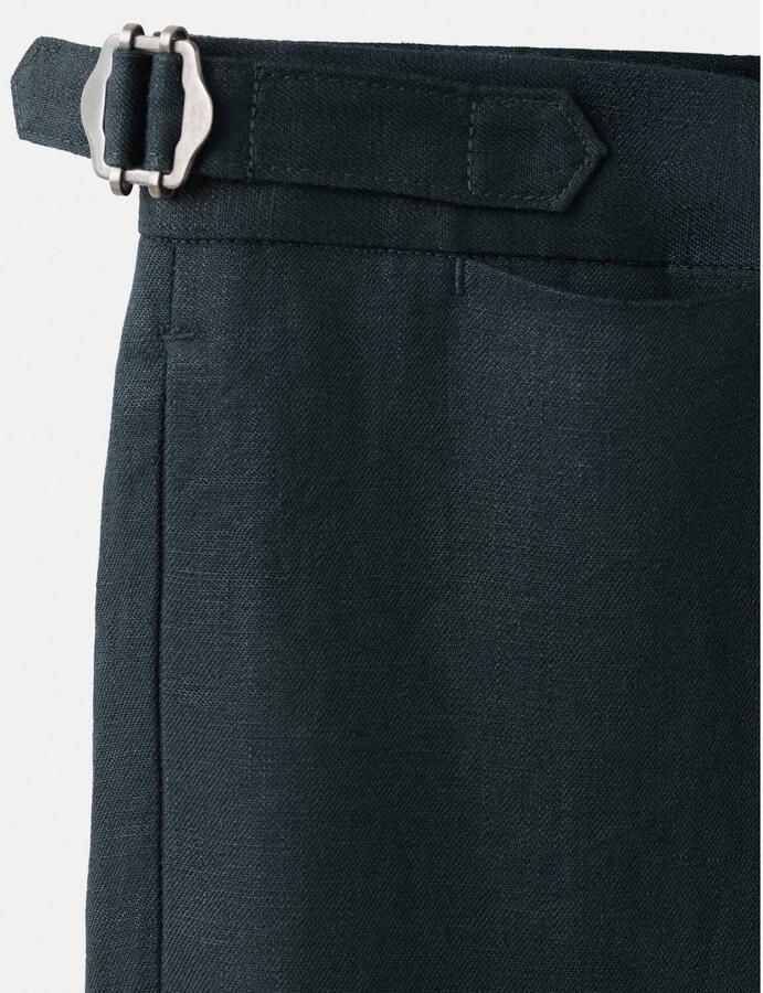 Mango Man linnen super slim fit pantalon marineblauw - Foto 2