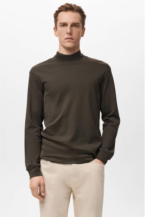 Mango Man longsleeve donkerbruin
