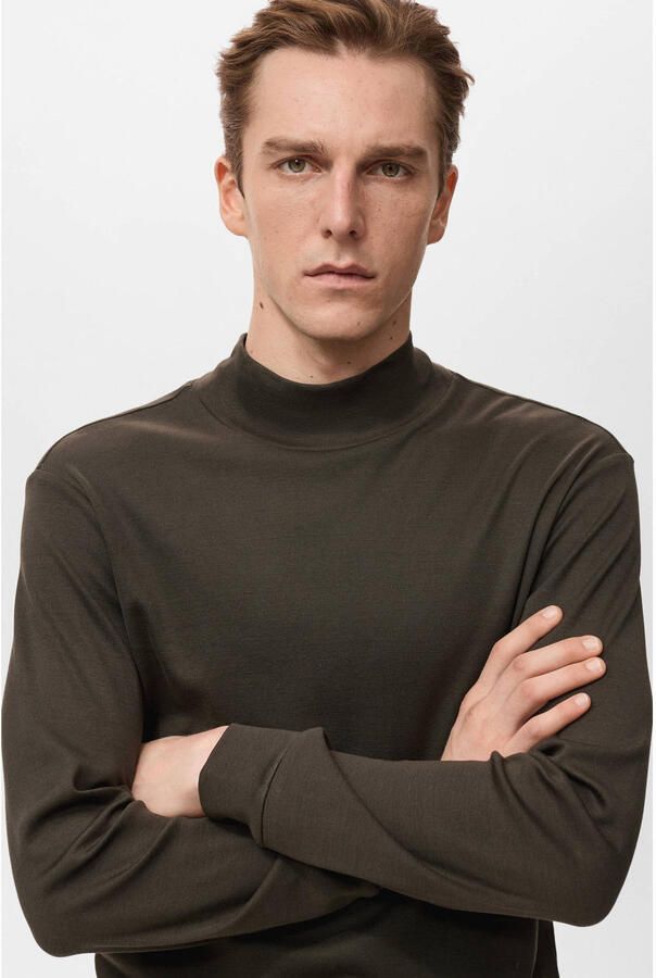 Mango Man longsleeve donkerbruin - Foto 3