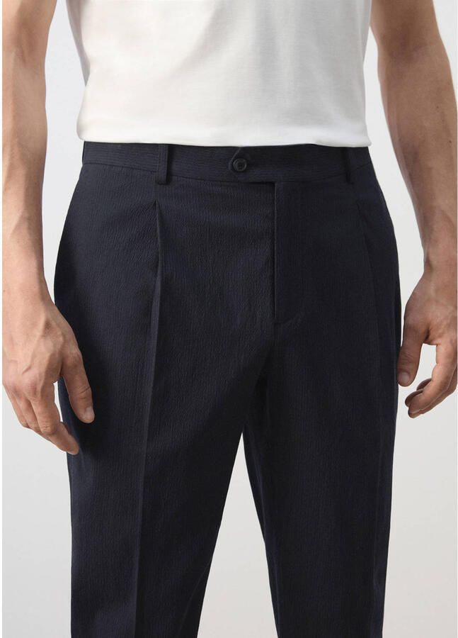 Mango Man lyocell slim fit pantalon marine - Foto 2