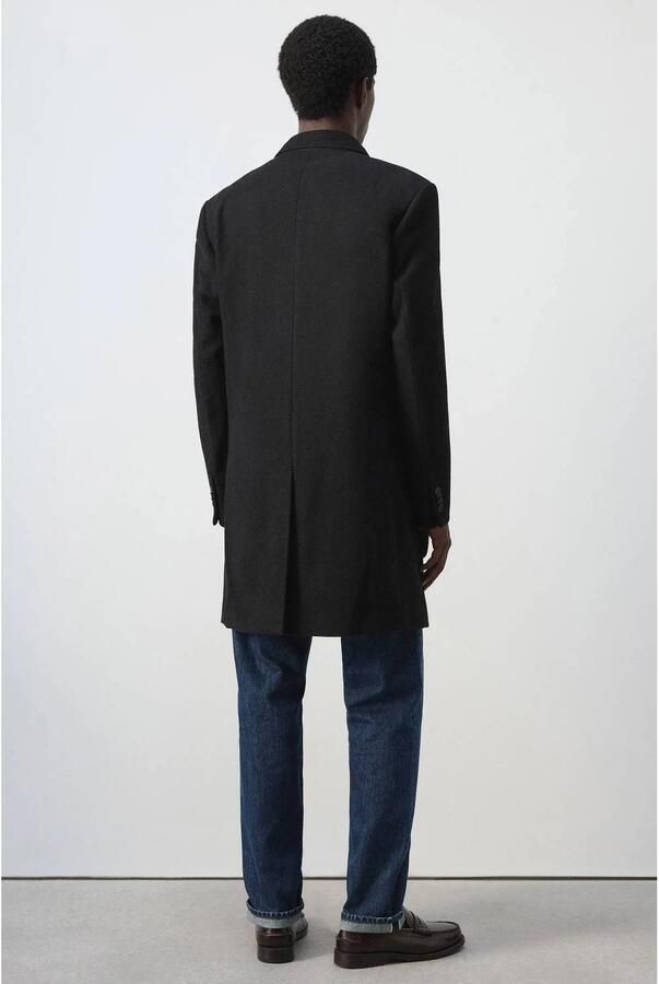 Mango Man manteljas met split en wol zwart - Foto 3