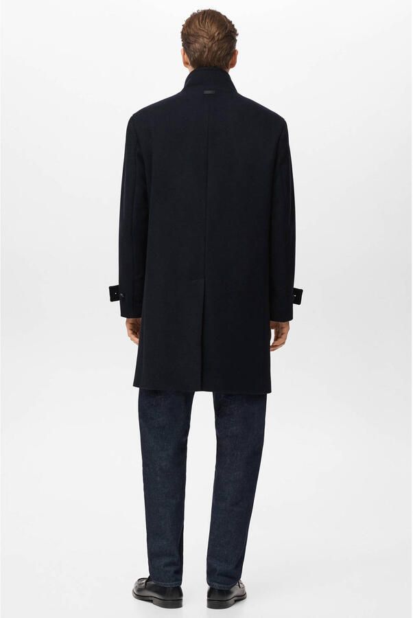 Mango Man manteljas met wol donkerblauw - Foto 2
