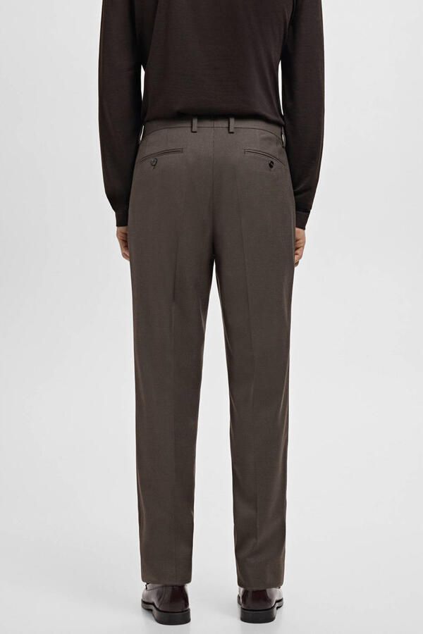 Mango Man Milan slim geruite pantalon bruin - Foto 3