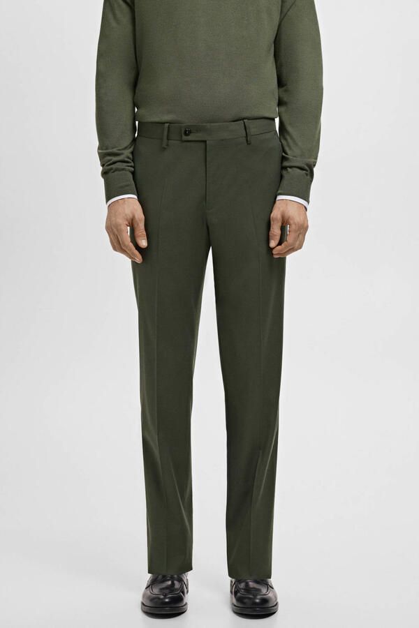 Mango Man Milan slim pantalon groen