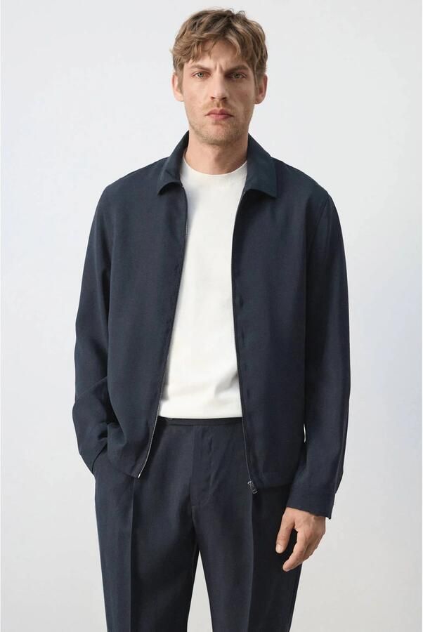 Mango Man modal jasje marine