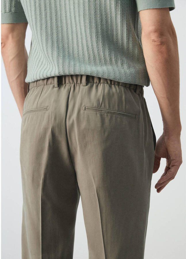 Mango Man modal regular fit pantalon middengrijs - Foto 2