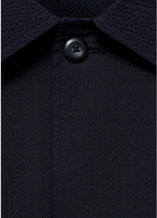 Mango Man overshirt donkerblauw - Foto 2