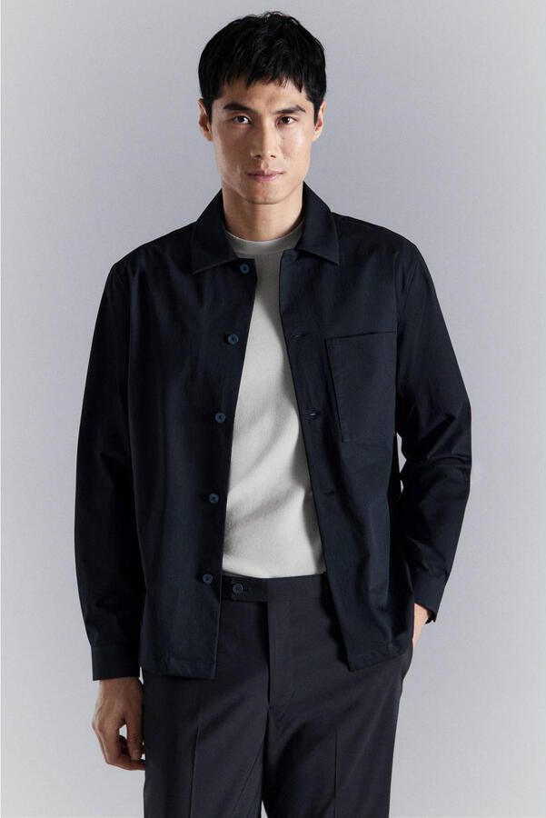 Mango Man overshirt donkerblauw