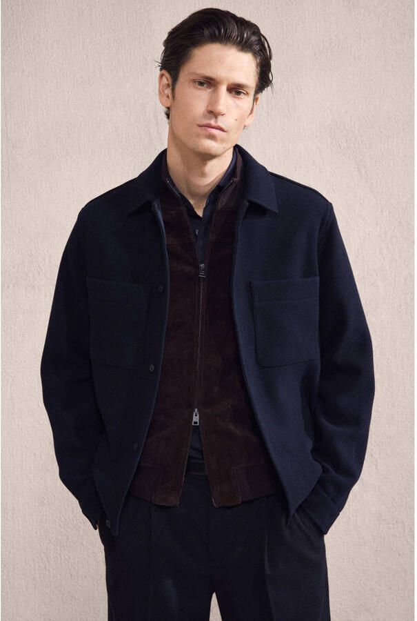 Mango Man overshirt donkerblauw - Foto 2