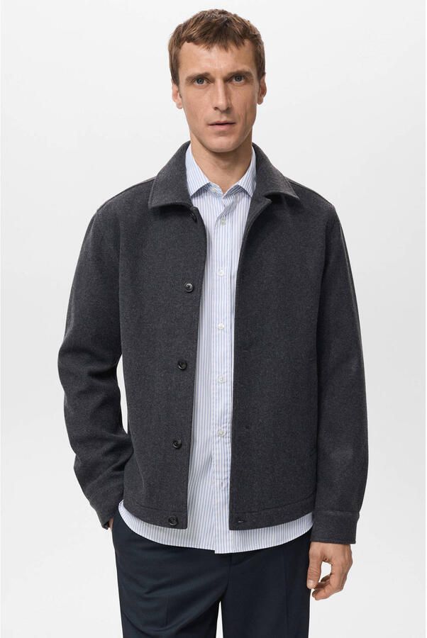 Mango Man overshirt grijs