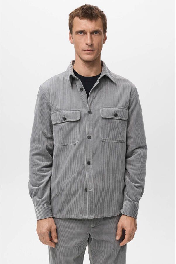 Mango Man overshirt grijs