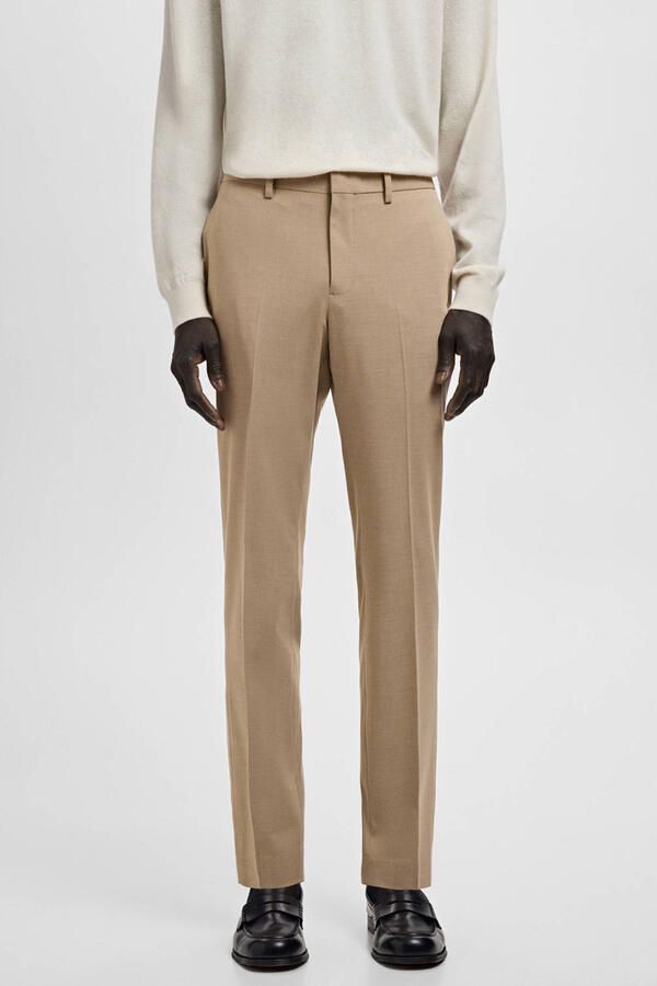 Mango Man Paris slim pantalon beige