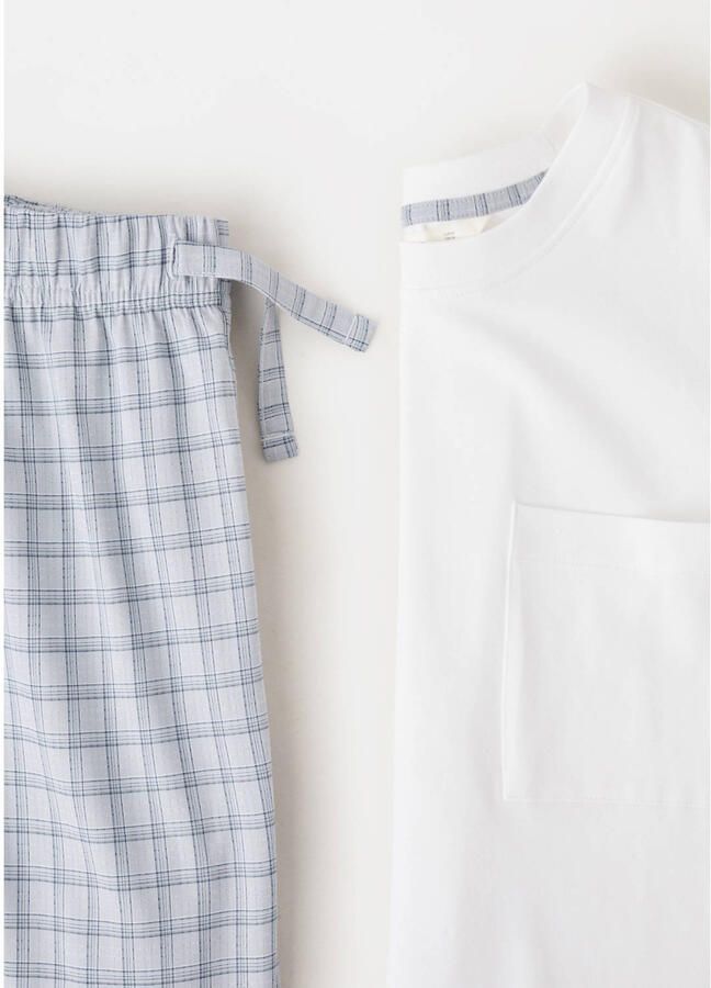 Mango Man pyjama wit blauw - Foto 3