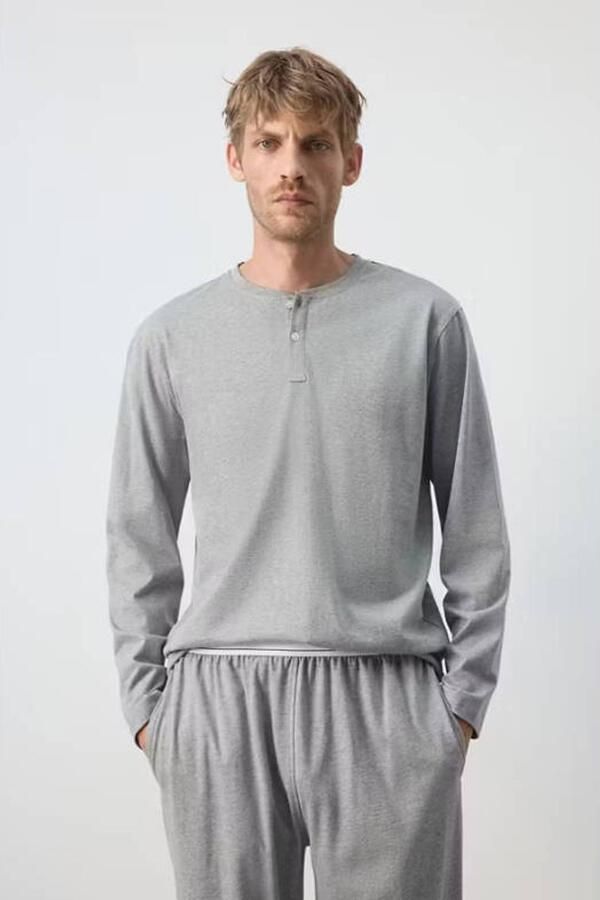 Mango Man pyjamaset grijs