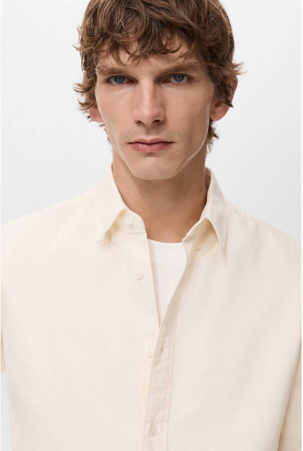 Mango Man Regular casual overhemd geel - Foto 3