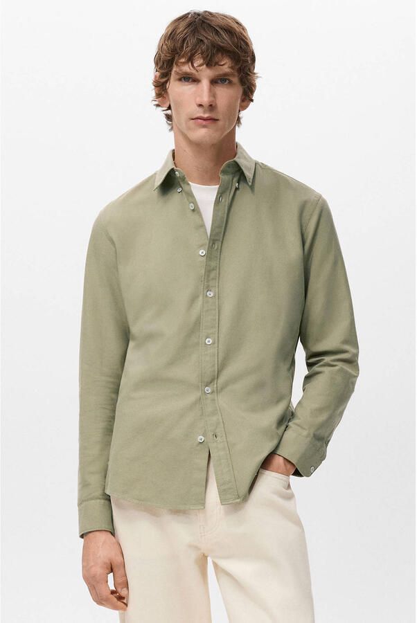 Mango Man Regular casual overhemd groen