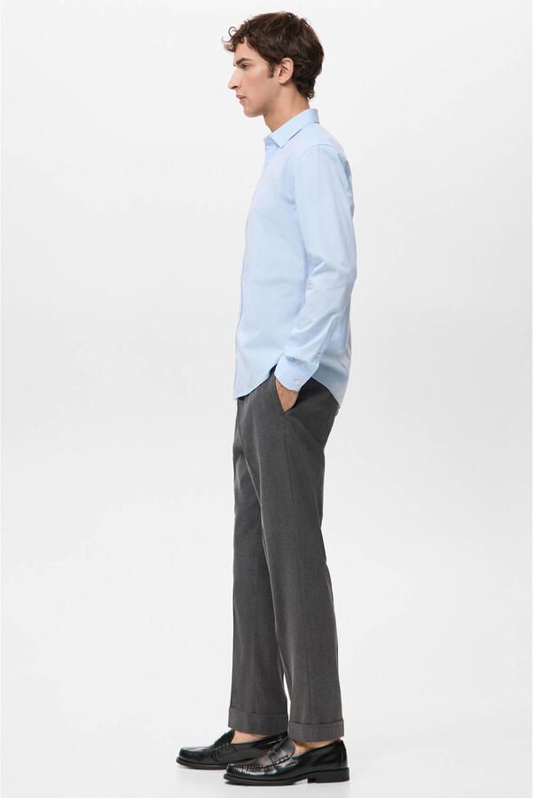 Mango Man Regular casual overhemd lichtblauw - Foto 3