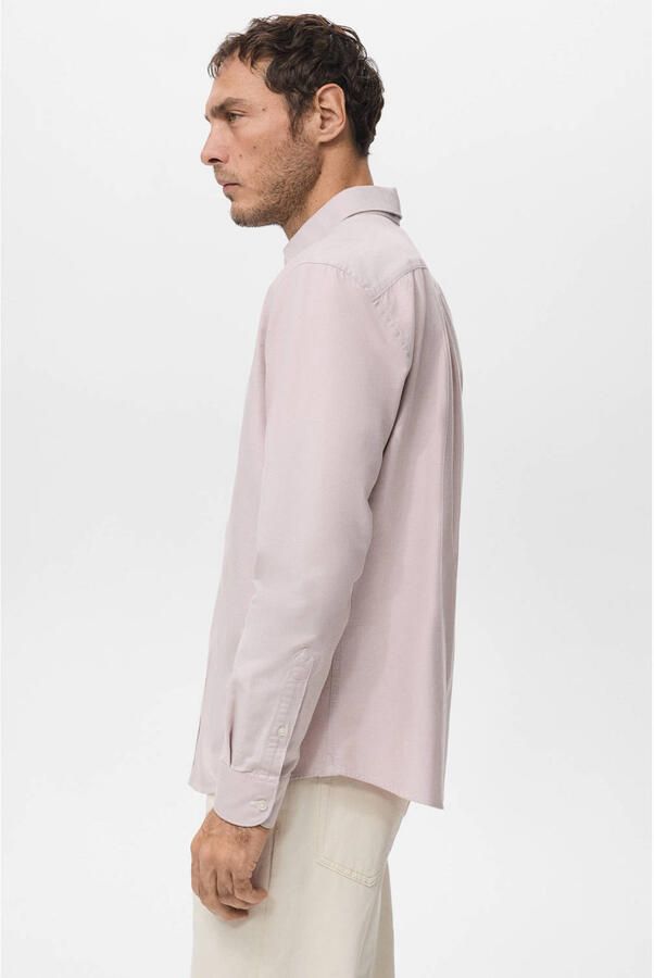 Mango Man Regular casual overhemd lichtroze - Foto 2