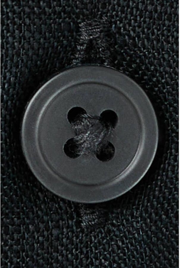 Mango Man regular casual overhemd met linnen donkerblauw - Foto 2