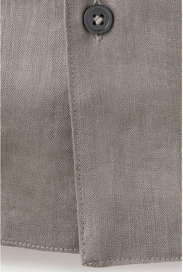 Mango Man regular casual overhemd met linnen taupe - Foto 3