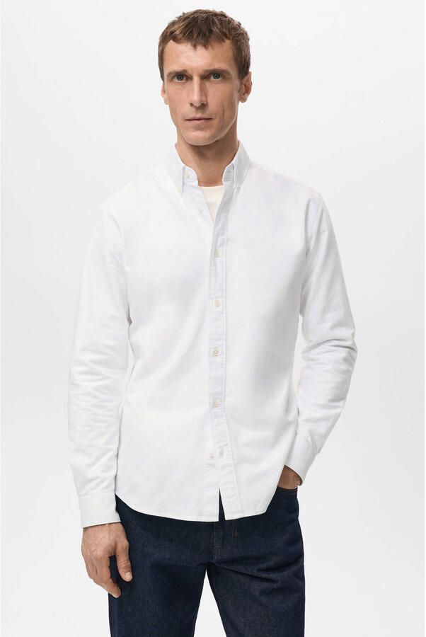 Mango Man Regular casual overhemd wit