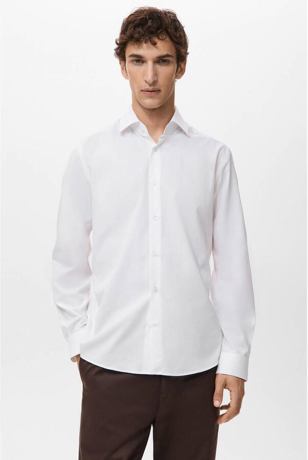 Mango Man Regular casual overhemd wit