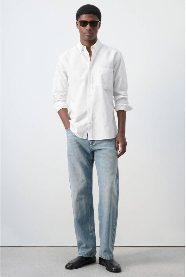 Mango Man regular casual overhemd wit - Foto 2