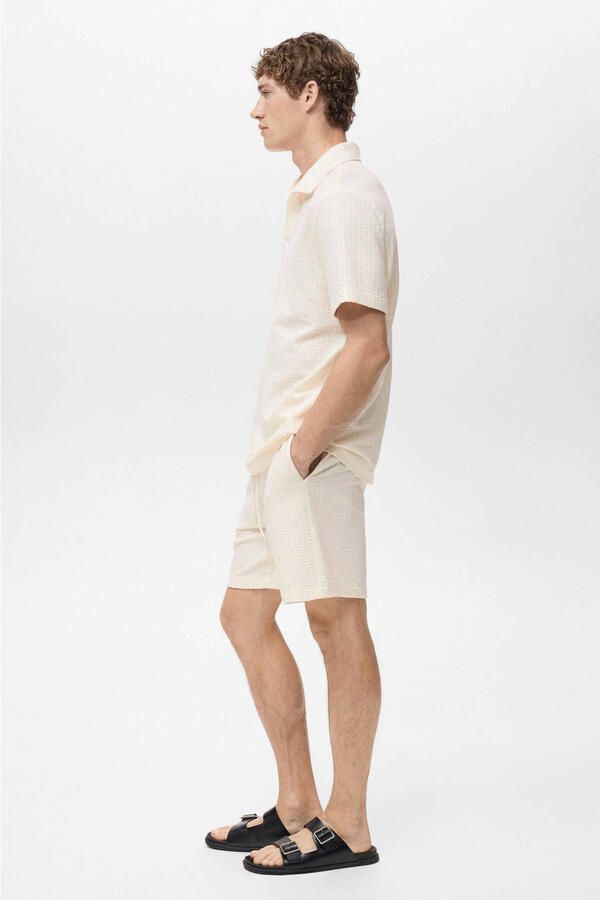 Mango Man regular casual short ecru