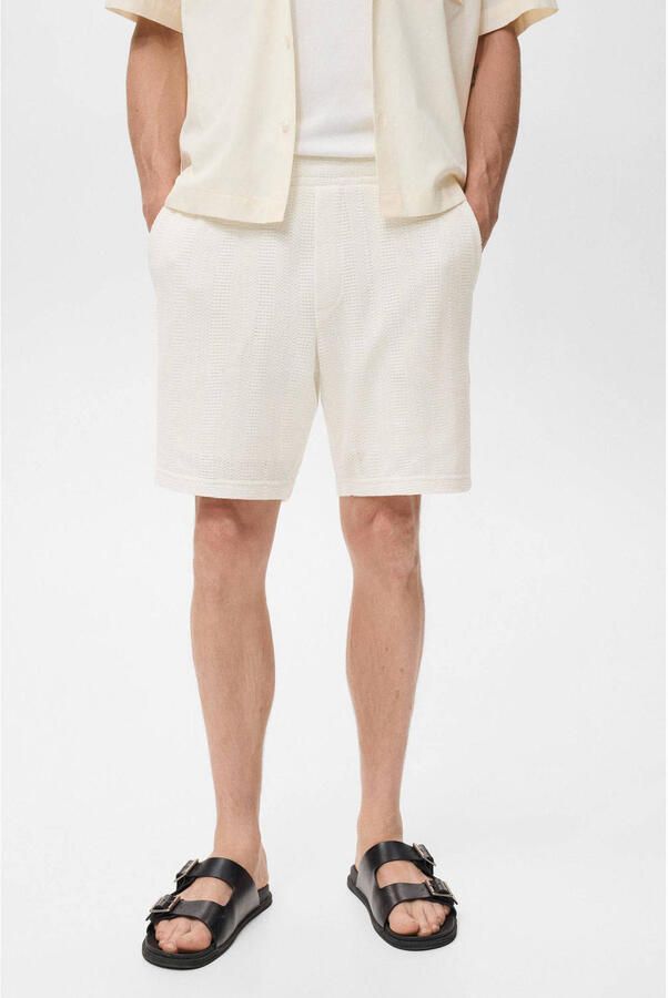 Mango Man regular casual short ecru