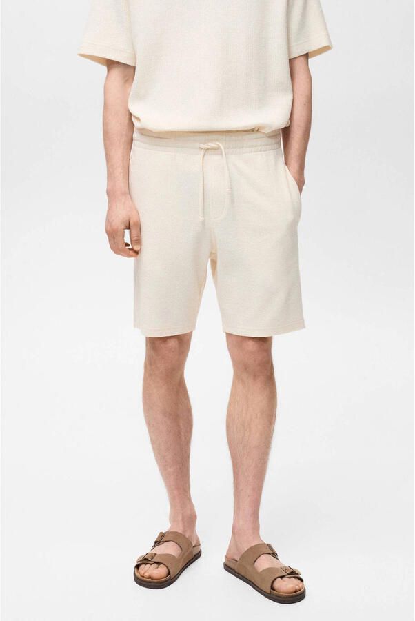 Mango Man regular casual short ecru