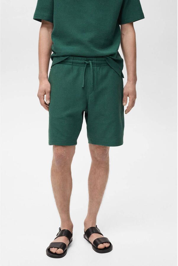 Mango Man regular casual short groen