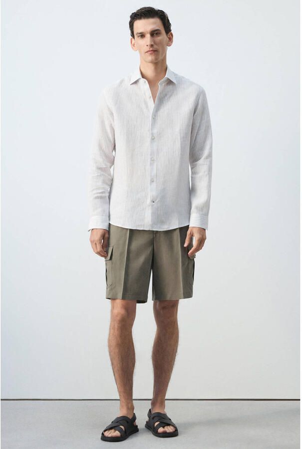 Mango Man regular fit cargo short groen - Foto 2