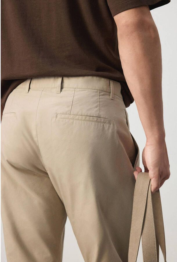 Mango Man regular fit casual broek beige - Foto 2