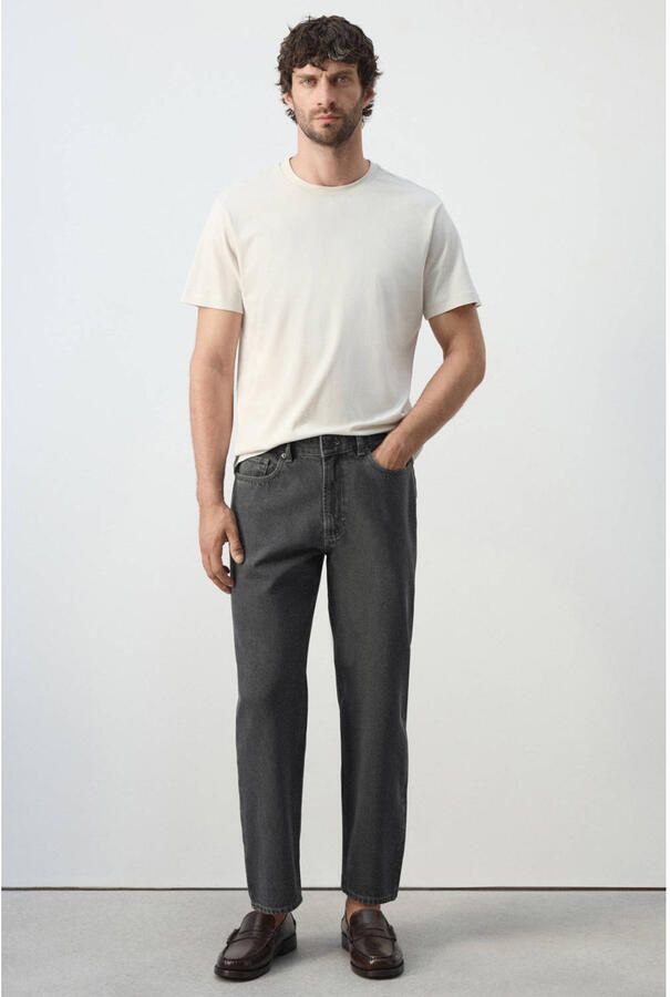Mango Man regular fit cropped jeans grijs - Foto 2